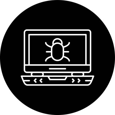 Dizüstü bilgisayarın ters çevrilmiş çemberi. Web Kullanımı için Vektör İllüstrasyonu