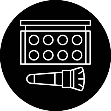 Makyaj Paleti Hattı ters dönmüş daire. Web Kullanımı için Vektör İllüstrasyonu