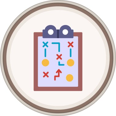 Strategy Flat sticker. Vector Illustration For Web Use