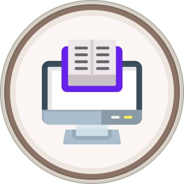 Kitap Düzlüğü çıkartması. Web Kullanımı için Vektör İllüstrasyonu