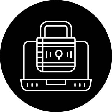 Laptop Line inverted circle. Vector Illustration For Web Use