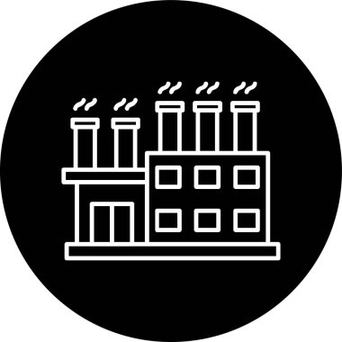 Fabrika Hattı ters dönmüş çember. Web Kullanımı için Vektör İllüstrasyonu