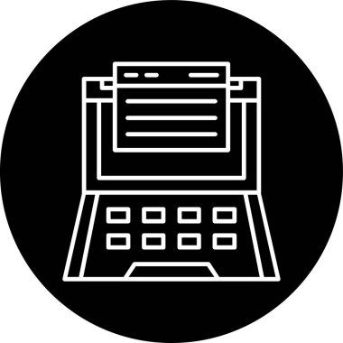 Dizüstü bilgisayarın ters çevrilmiş çemberi. Web Kullanımı için Vektör İllüstrasyonu