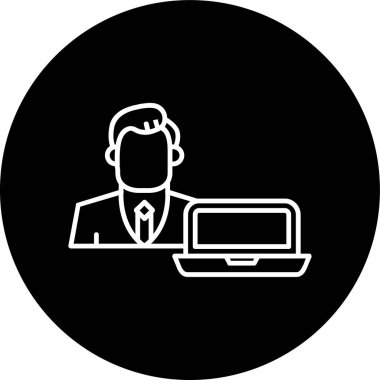 Freelance Consultant Line inverted circle. Vector Illustration For Web Use