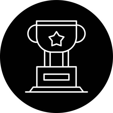 Trophy Line inverted circle. Vector Illustration For Web Use