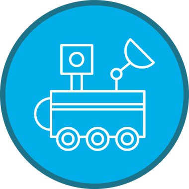 Moon Rover Line çoklu daire. Web Kullanımı için Vektör İllüstrasyonu