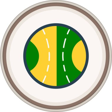 Kriket topu etiketi. Web Kullanımı için Vektör İllüstrasyonu