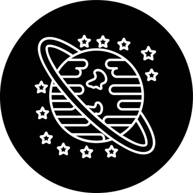 Satürn Hattı ters çevrilmiş daire. Web Kullanımı için Vektör İllüstrasyonu