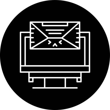 E- posta hattı ters çevrilmiş çember. Web Kullanımı için Vektör İllüstrasyonu