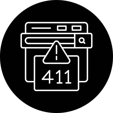 411 Hata Hatası ters çevrilmiş çember. Web Kullanımı için Vektör İllüstrasyonu