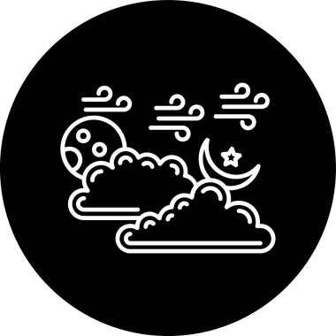 Ay Hattı ters dönmüş daire. Web Kullanımı için Vektör İllüstrasyonu