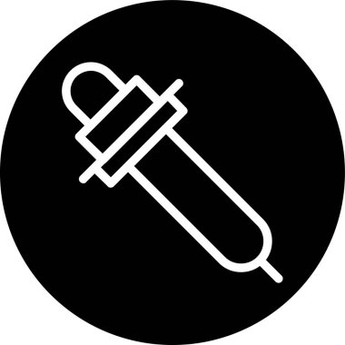 Eye-dropper Line inverted circle. Vector Illustration For Web Use