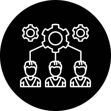 Grup İzinleri Çizgisi ters çevrilmiş çember. Web Kullanımı için Vektör İllüstrasyonu