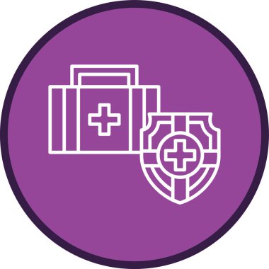 Medikal Sigorta Hattı çoklu daire. Web Kullanımı için Vektör İllüstrasyonu