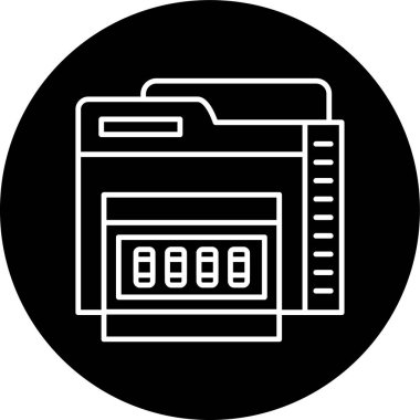 Folder Line inverted circle. Vector Illustration For Web Use