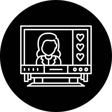 Bilgisayar Hattı ters çevrilmiş daire. Web Kullanımı için Vektör İllüstrasyonu