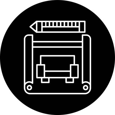 İç Tasarım Hattı ters çevrilmiş daire. Web Kullanımı için Vektör İllüstrasyonu