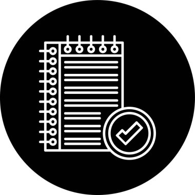 Not defteri ters çevrilmiş daire. Web Kullanımı için Vektör İllüstrasyonu