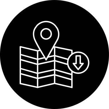 Map Line inverted circle. Vector Illustration For Web Use