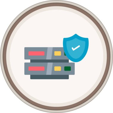 Data Security Flat etiketi. Web Kullanımı için Vektör İllüstrasyonu