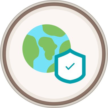 Globe Flat etiketi. Web Kullanımı için Vektör İllüstrasyonu