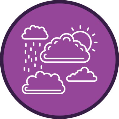 Bulutlu Hat çoklu dairesi. Web Kullanımı için Vektör İllüstrasyonu