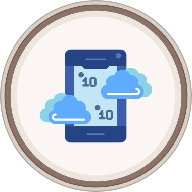 Weather App Flat sticker. Vector Illustration For Web Use