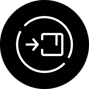 Sign-in Line inverted circle. Vector Illustration For Web Use