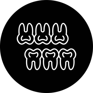 Tooth Line inverted circle. Vector Illustration For Web Use