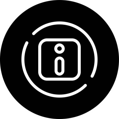 Square-info Line inverted circle. Vector Illustration For Web Use