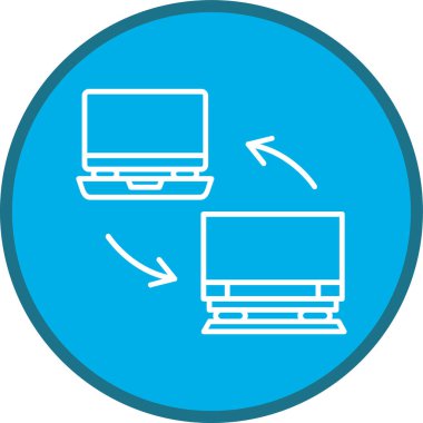 Veri Paylaşımı Hattı çoklu daire. Web Kullanımı için Vektör İllüstrasyonu