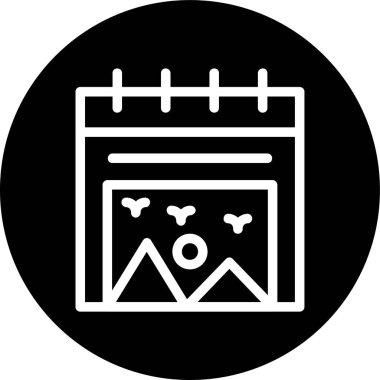 Calendar-image Line inverted circle. Vector Illustration For Web Use