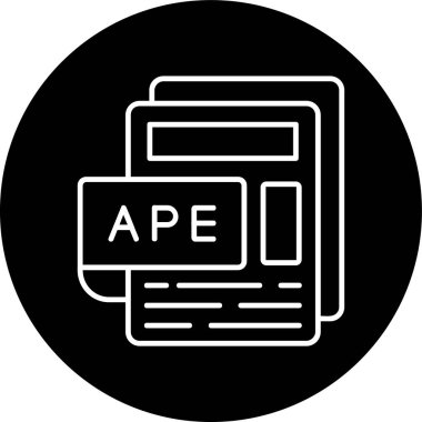 APE Dosya Hattı ters çevrilmiş çember. Web Kullanımı için Vektör İllüstrasyonu