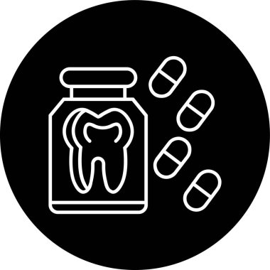 Medicine Line ters çevrilmiş daire. Web Kullanımı için Vektör İllüstrasyonu