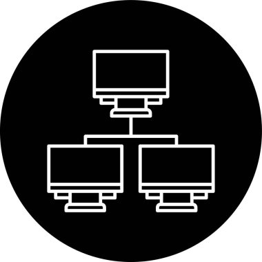 Ağ Hattı ters çevrilmiş çember. Web Kullanımı için Vektör İllüstrasyonu