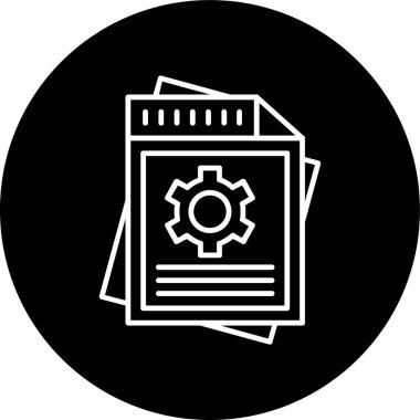 Settings Line inverted circle. Vector Illustration For Web Use