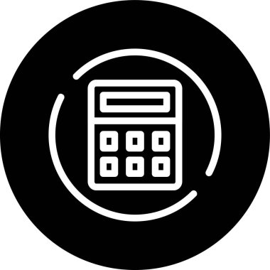 Hesap makinesi ters çevrilmiş çember. Web Kullanımı için Vektör İllüstrasyonu