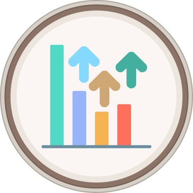 Graph Düz çıkartması. Web Kullanımı için Vektör İllüstrasyonu