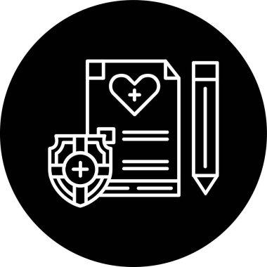 Health Insurance Line inverted circle. Vector Illustration For Web Use