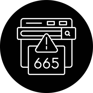 665 Hata Hatası ters çevrilmiş çember. Web Kullanımı için Vektör İllüstrasyonu