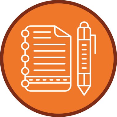 Notepad Line çoklu daire. Web Kullanımı için Vektör İllüstrasyonu