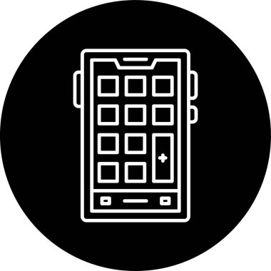 Smartphone Line inverted circle. Vector Illustration For Web Use