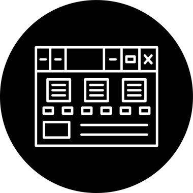 Browser Line inverted circle. Vector Illustration For Web Use