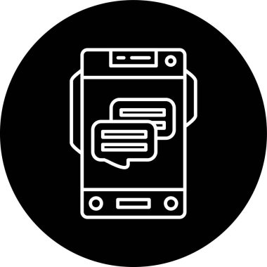 Sohbet Hattı ters dönmüş daire. Web Kullanımı için Vektör İllüstrasyonu