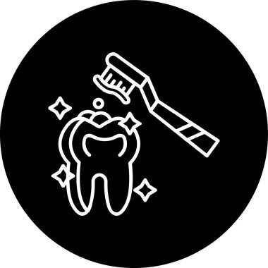 Diş Temizleme Hattı ters çevrilmiş. Web Kullanımı için Vektör İllüstrasyonu