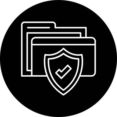 Folder Line inverted circle. Vector Illustration For Web Use