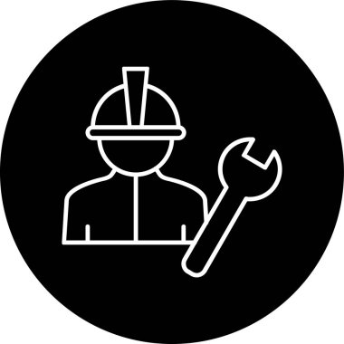 Mekanik Mühendis Hattı ters çevrilmiş. Web Kullanımı için Vektör İllüstrasyonu