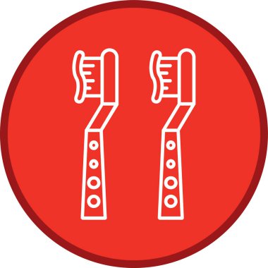 Elektrikli diş fırçası hattı çoklu daire. Web Kullanımı için Vektör İllüstrasyonu