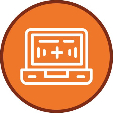 Laptop-medikal hat çoklu daire. Web Kullanımı için Vektör İllüstrasyonu