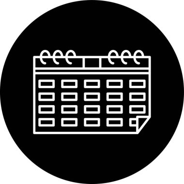 Calendar Line inverted circle. Vector Illustration For Web Use